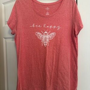 St. John's Bay Pink Short Sleeve T-Shirt with Bee Graphic